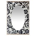 Infinity Instruments French Country Floral - H 24" W 16" Antique White Glass Decorative Frame 15431